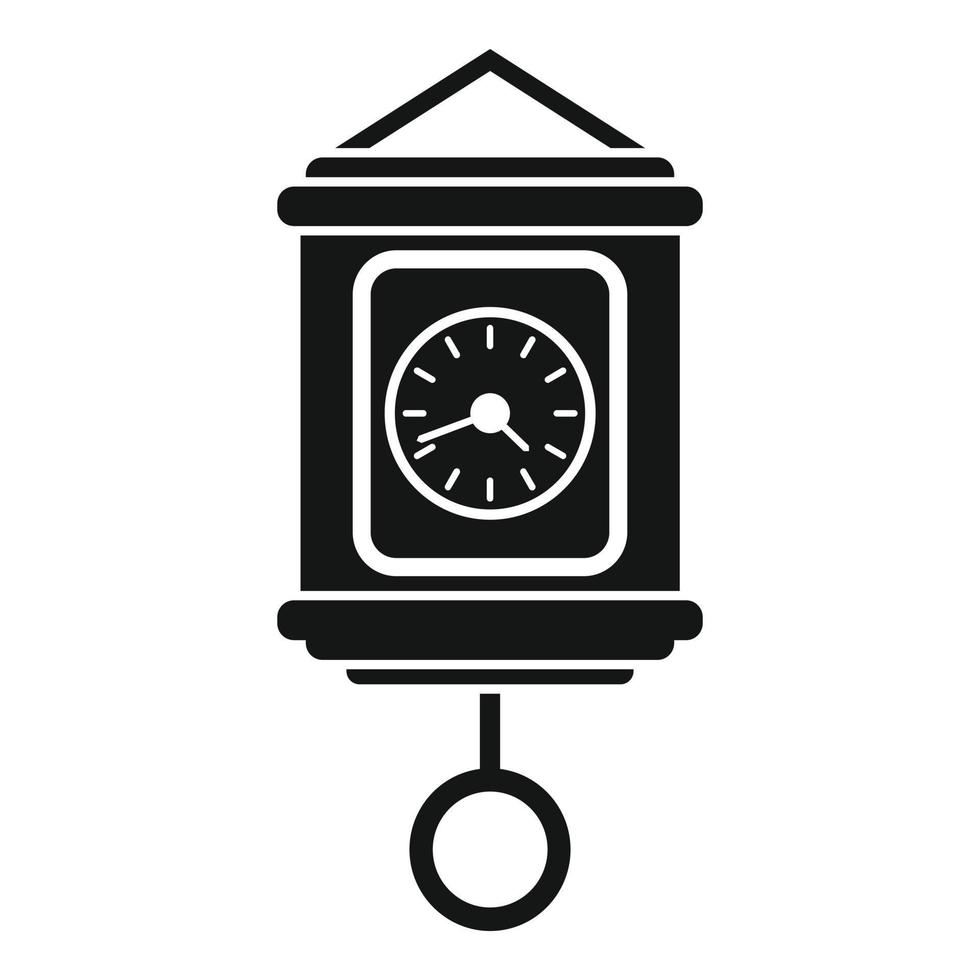 Hour pendulum clock icon, simple style vector