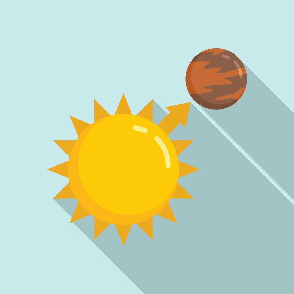 icono de gravedad del planeta sol, estilo plano vector