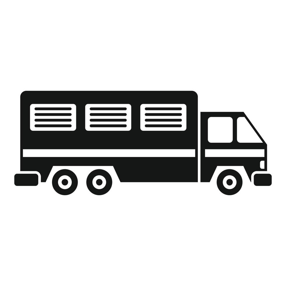 Prison truck icon, simple style vector