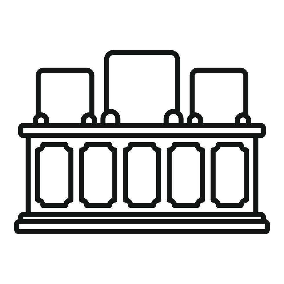 Prosecutor tribune icon, outline style vector