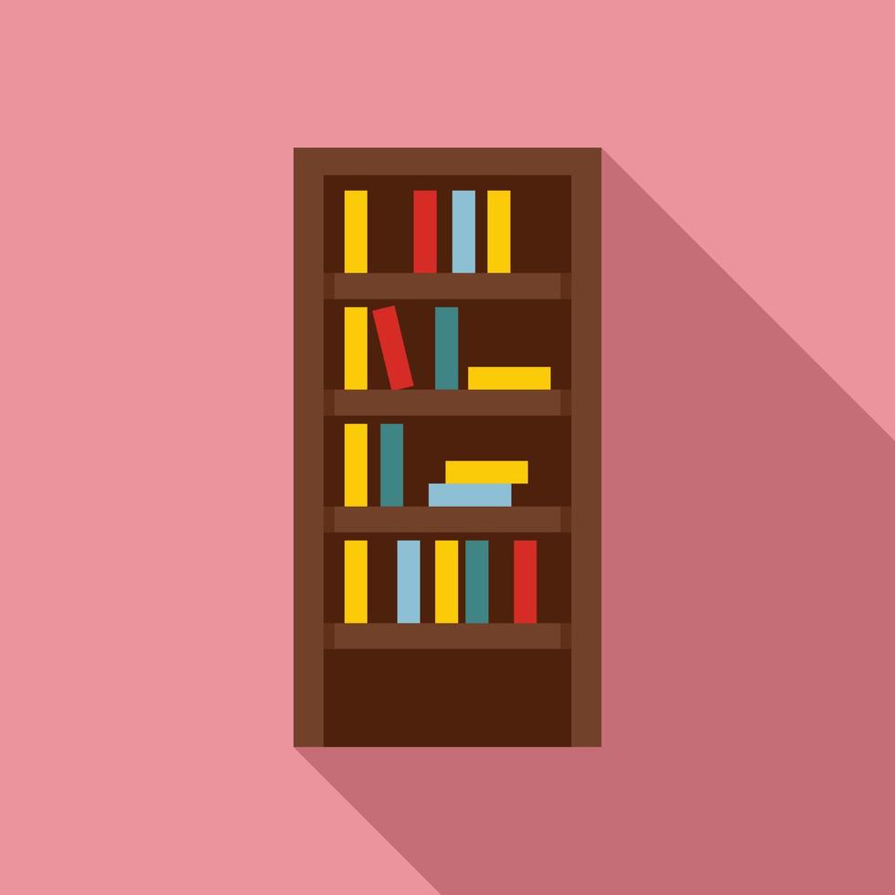 Library book wardrobe icon, flat style vector