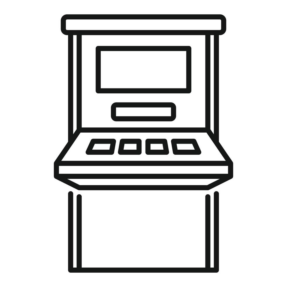 Atm withdraw icon, outline style vector