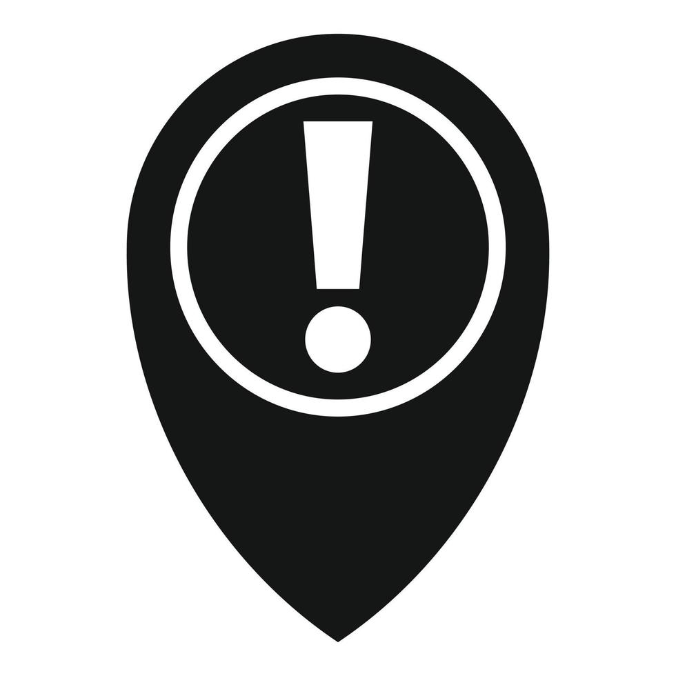 Attention pin exploration icon, simple style vector