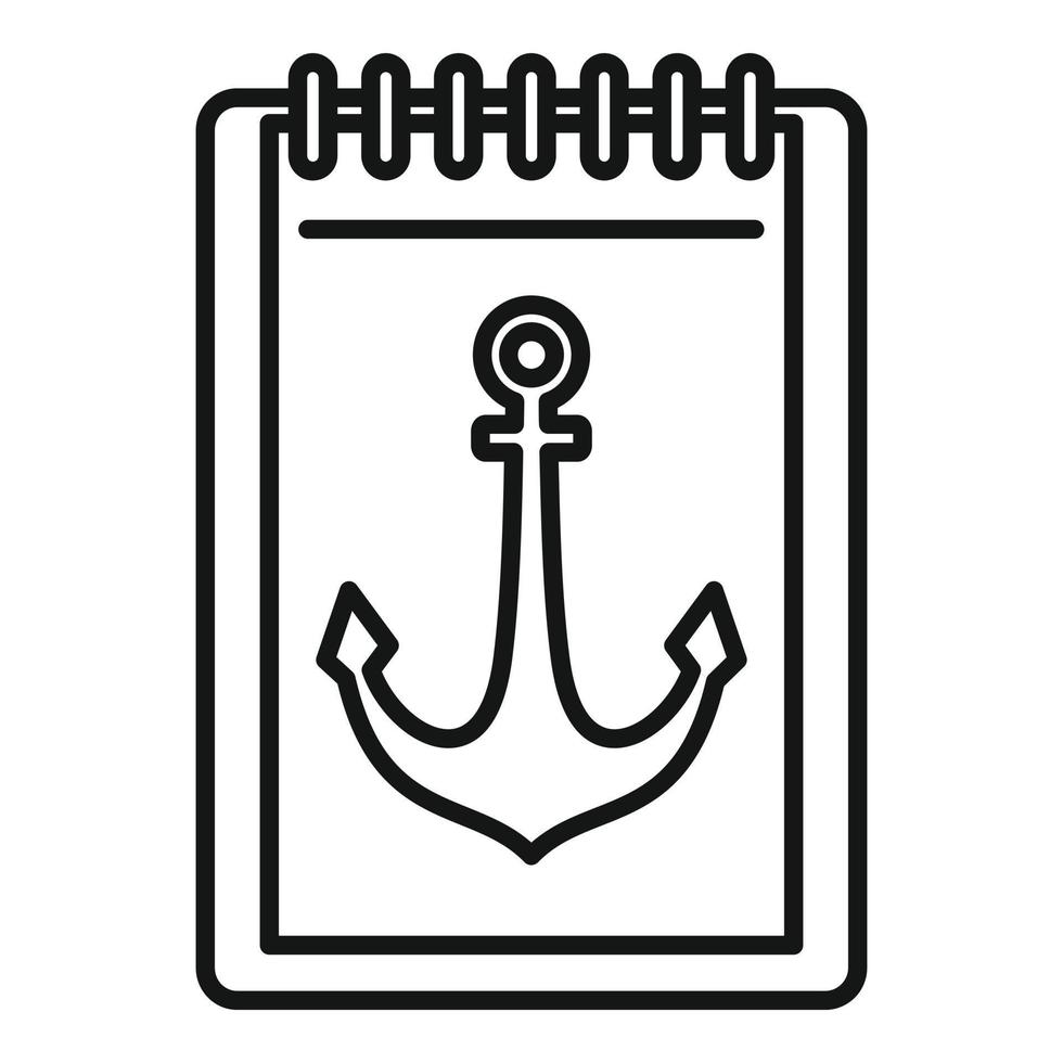 Tattoo anchor picture icon, outline style vector