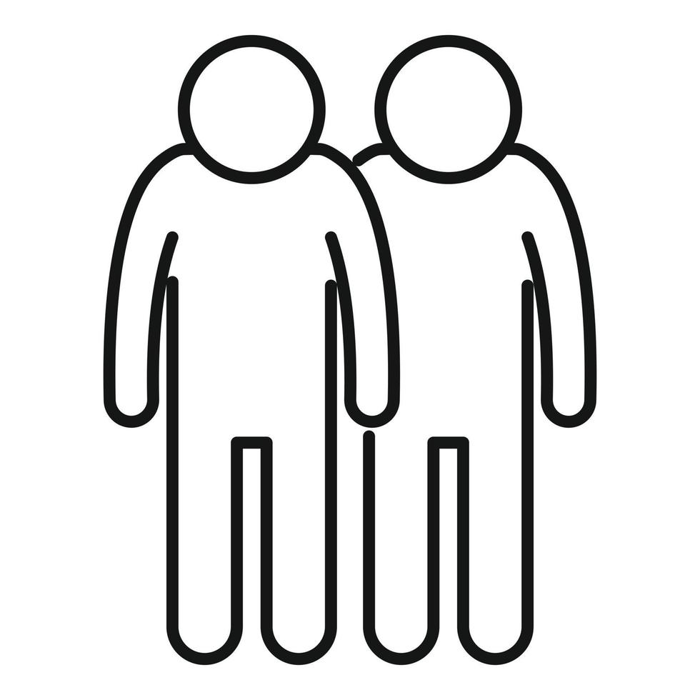 Stop personal racism icon, outline style vector