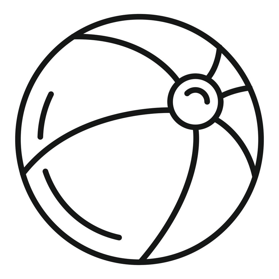 Beach ball icon, outline style vector