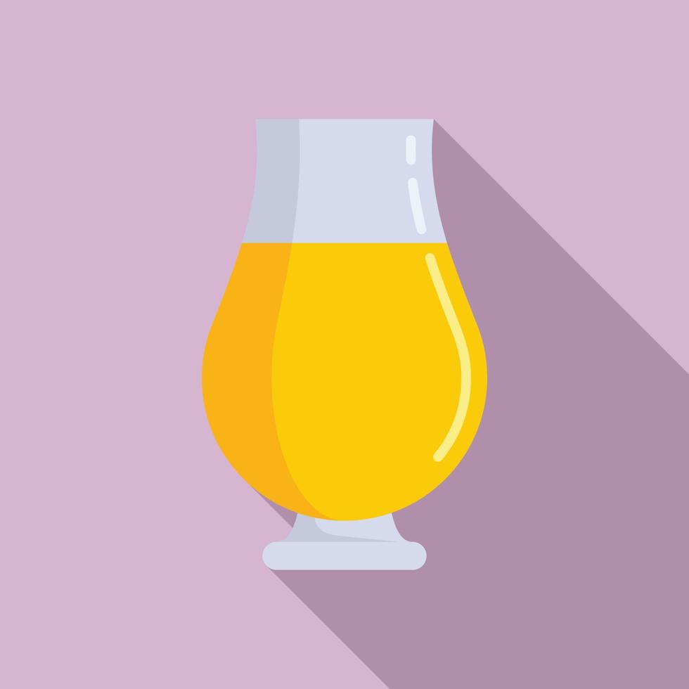 Bartender beer glass icon, flat style vector