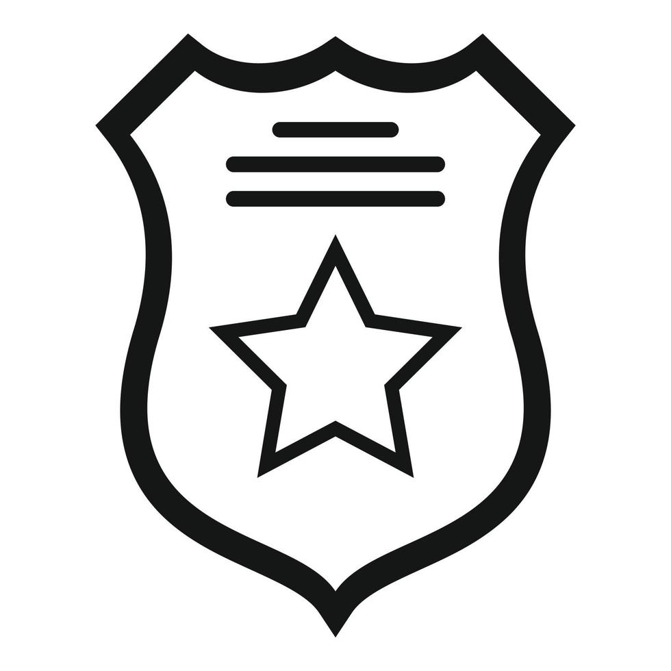Prison guard shield icon, simple style vector