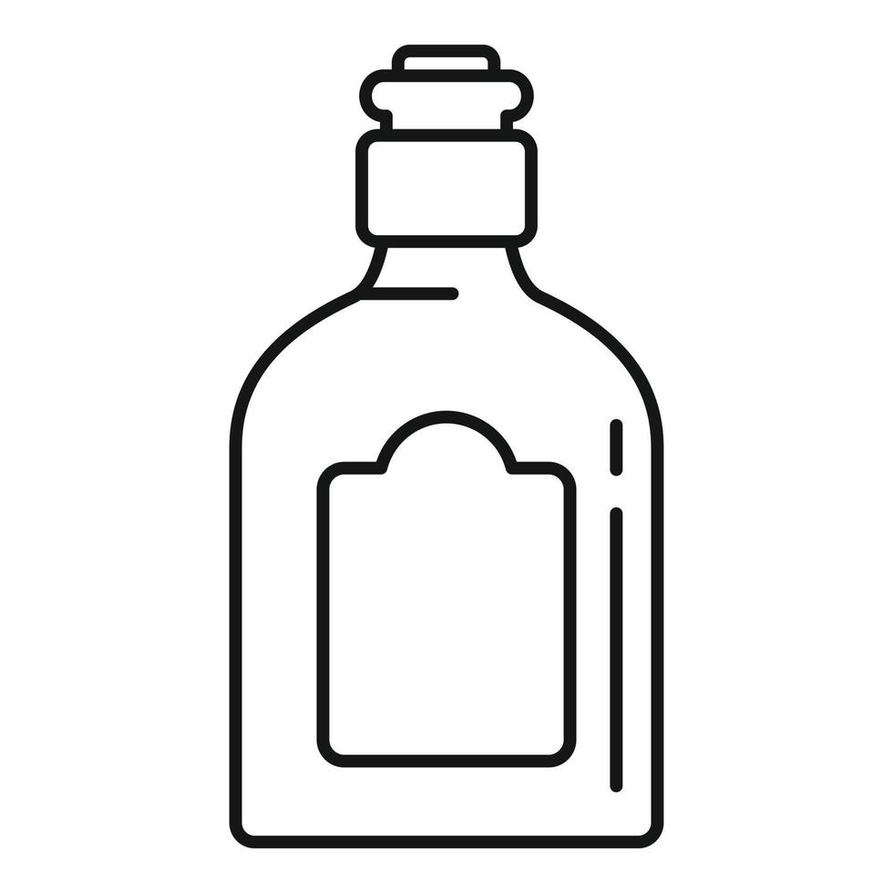 icono de botella de bebida mexicana, estilo de esquema vector