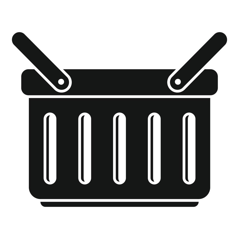 Grocery shop basket icon, simple style vector