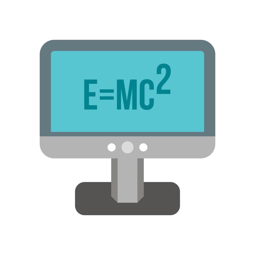 Monitor with the Theory of Relativity formula icon vector