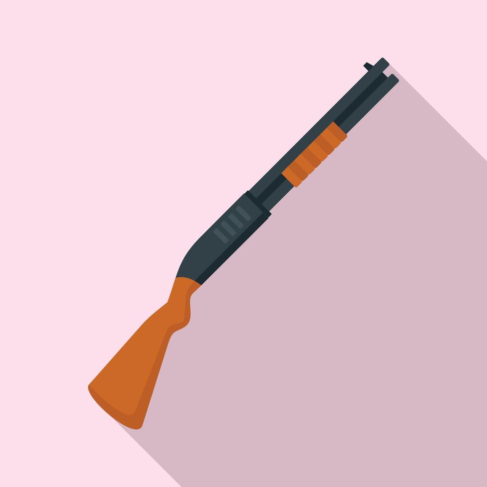Hunter shotgun icon, flat style vector