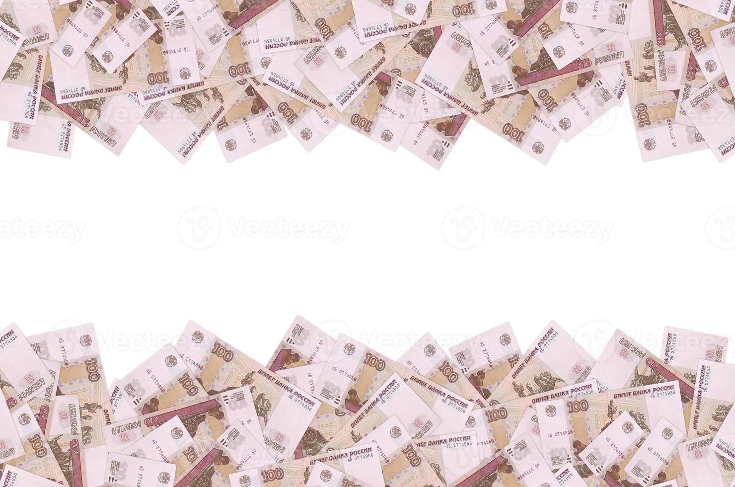 Russian 100 rubles banknote closeup macro bill pattern photo