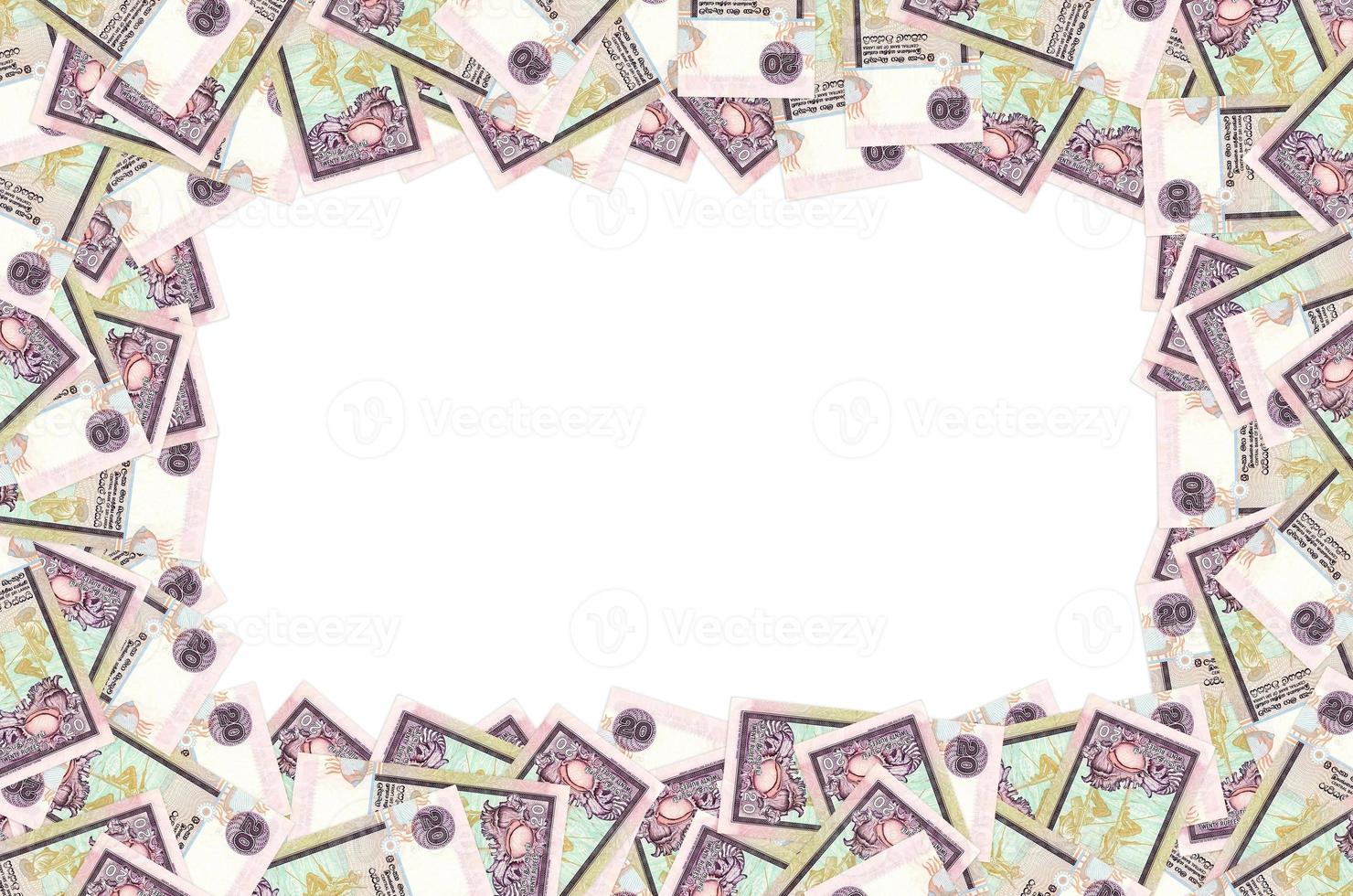 Pattern of 20 Sri Lanka rupees banknote is national currency of Sri Lanka photo