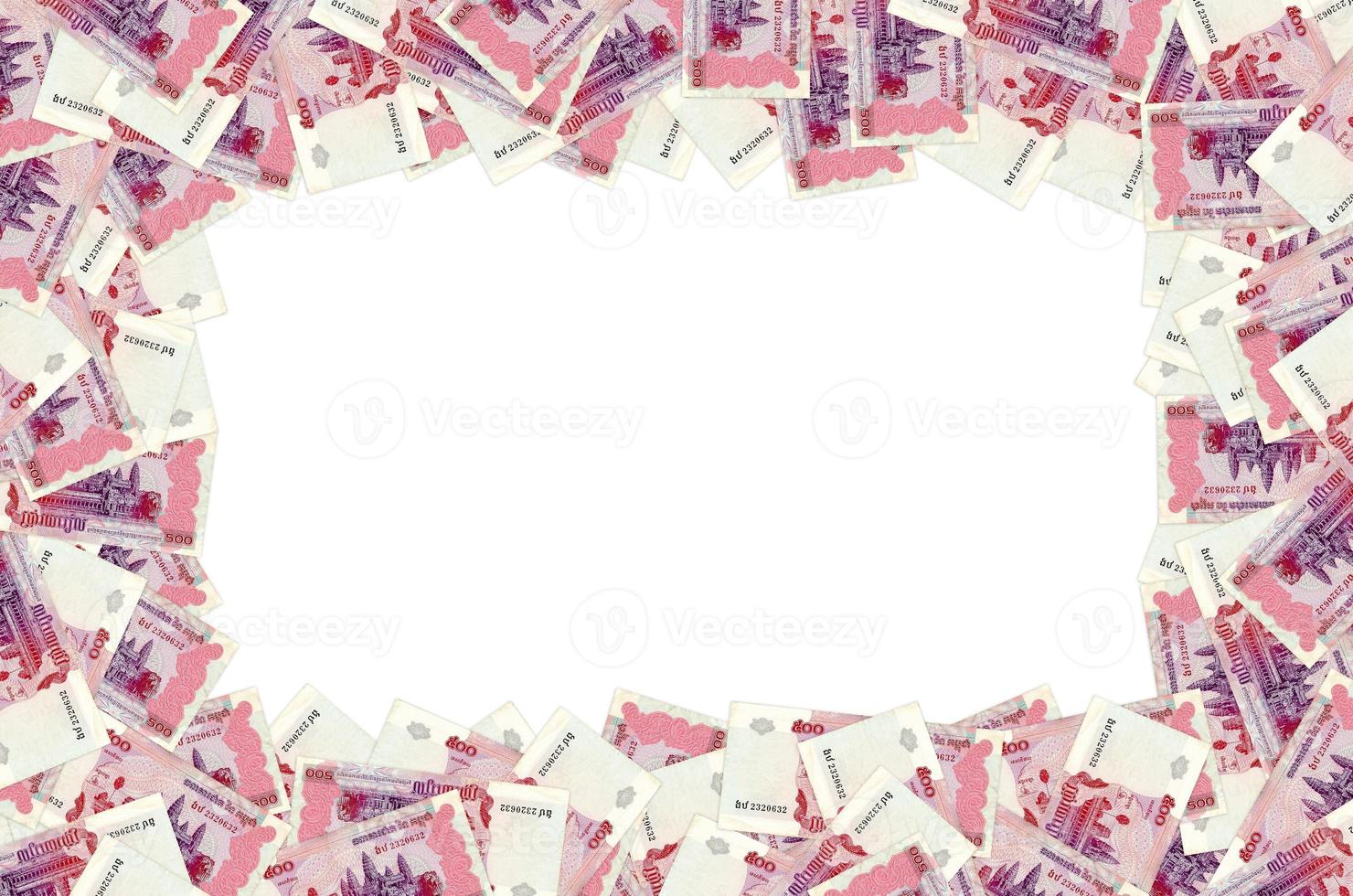 Pattern of 500 Cambodian riels banknote is national currency of Cambodia photo