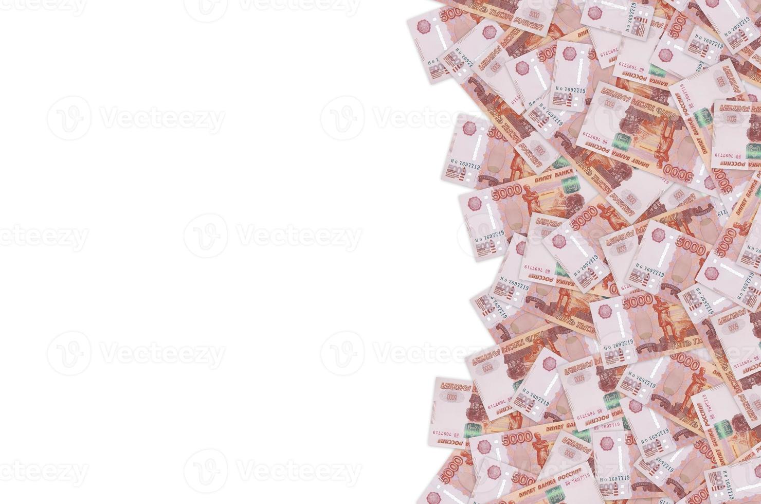 Russian 5000 rubles banknote closeup macro bill pattern photo