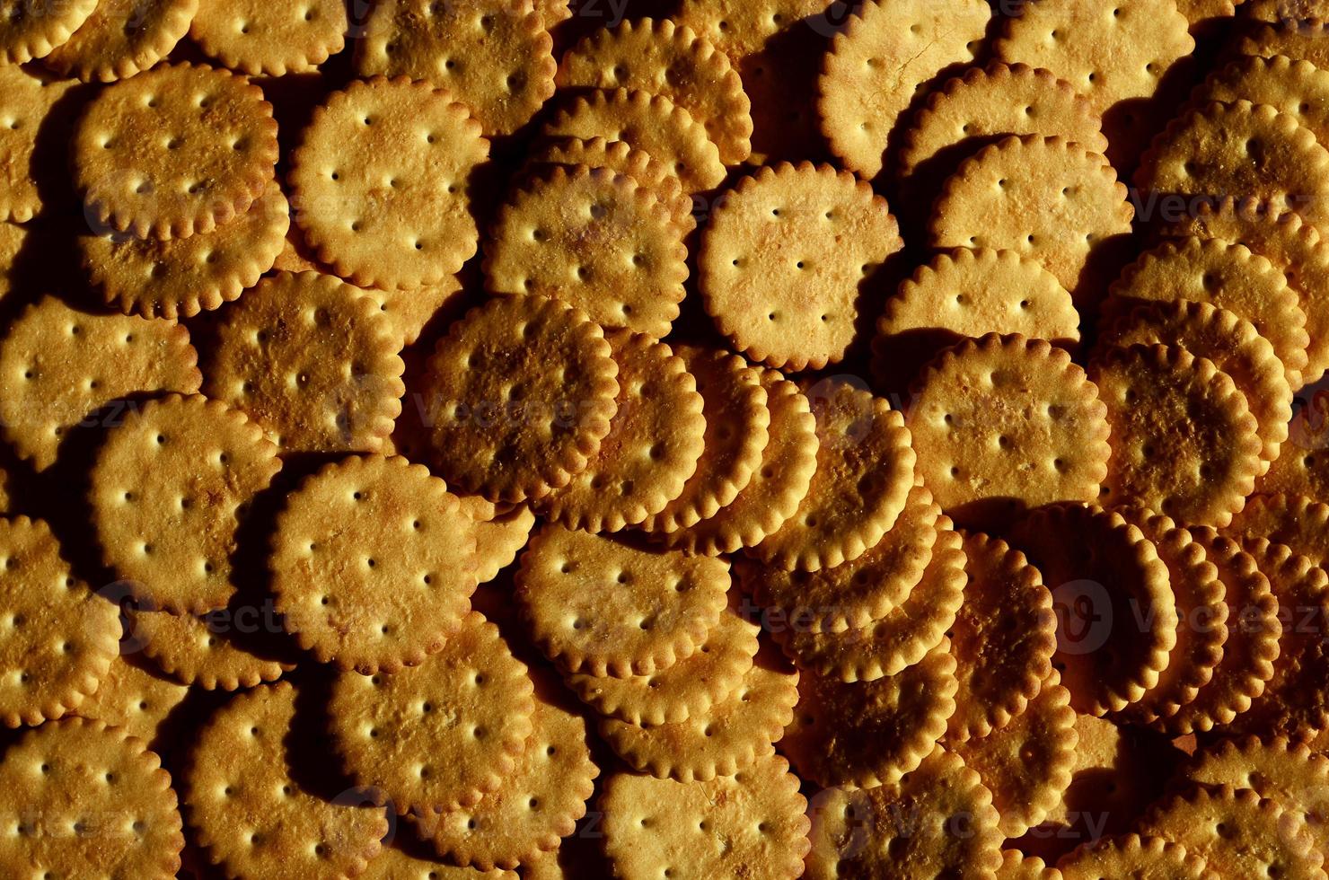 Closeup of salted crackers photo