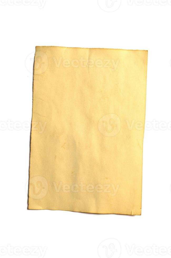 Old blank piece of antique vintage crumbling paper manuscript or parchment photo