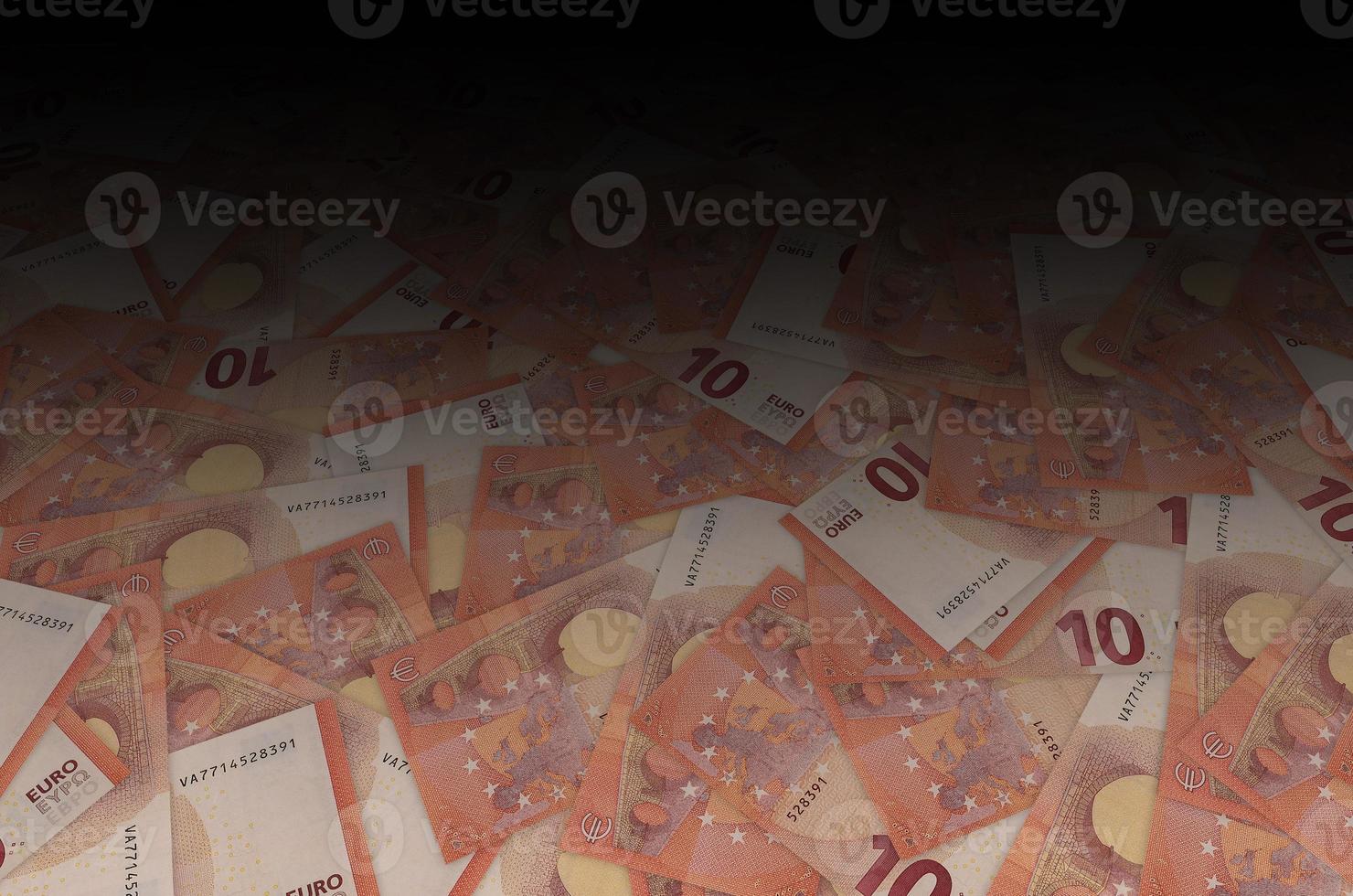 Pattern part of 10 euro banknote close-up with small red details photo