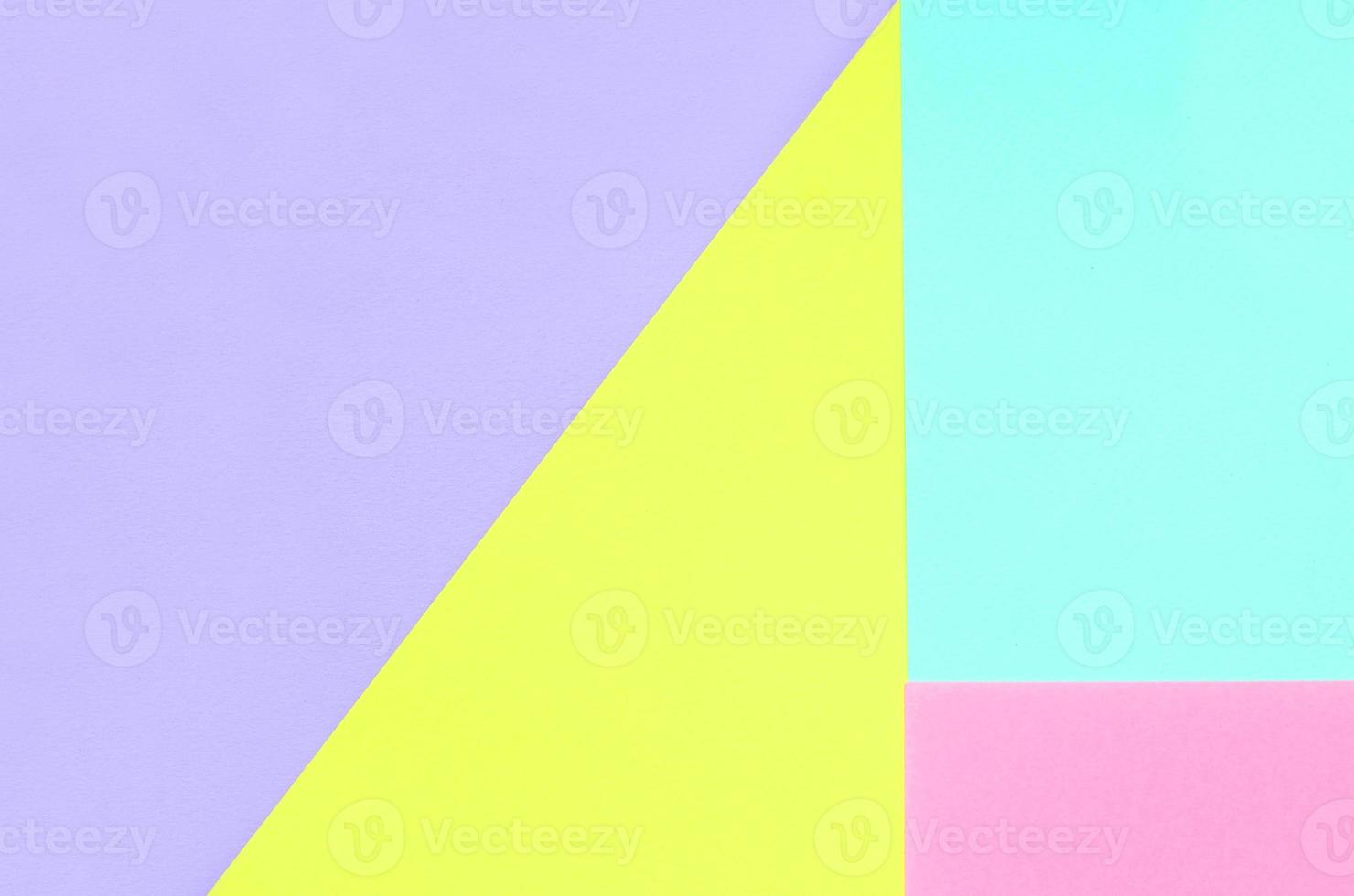 Texture background of fashion pastel colors. Pink, violet, yellow and blue geometric pattern papers. minimal abstract photo