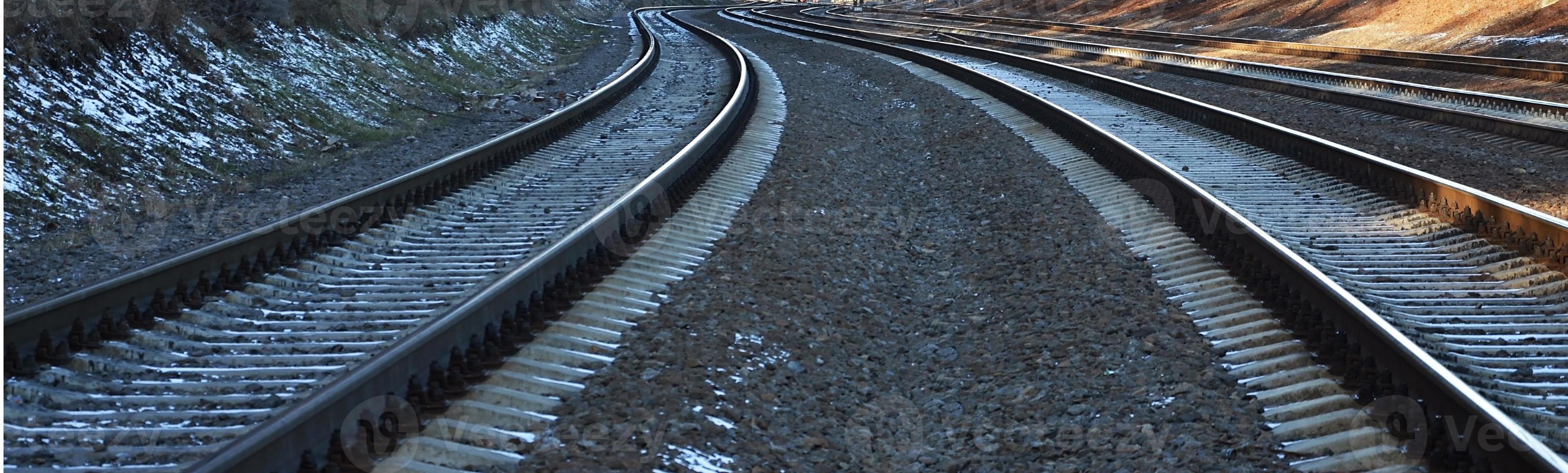 Winter railroad details photo