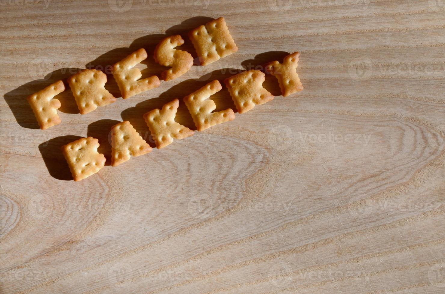 Fresh bakery. Heap of edible letters photo