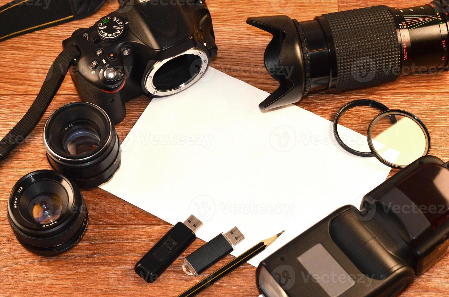 Still life with digital photocamera kit photo