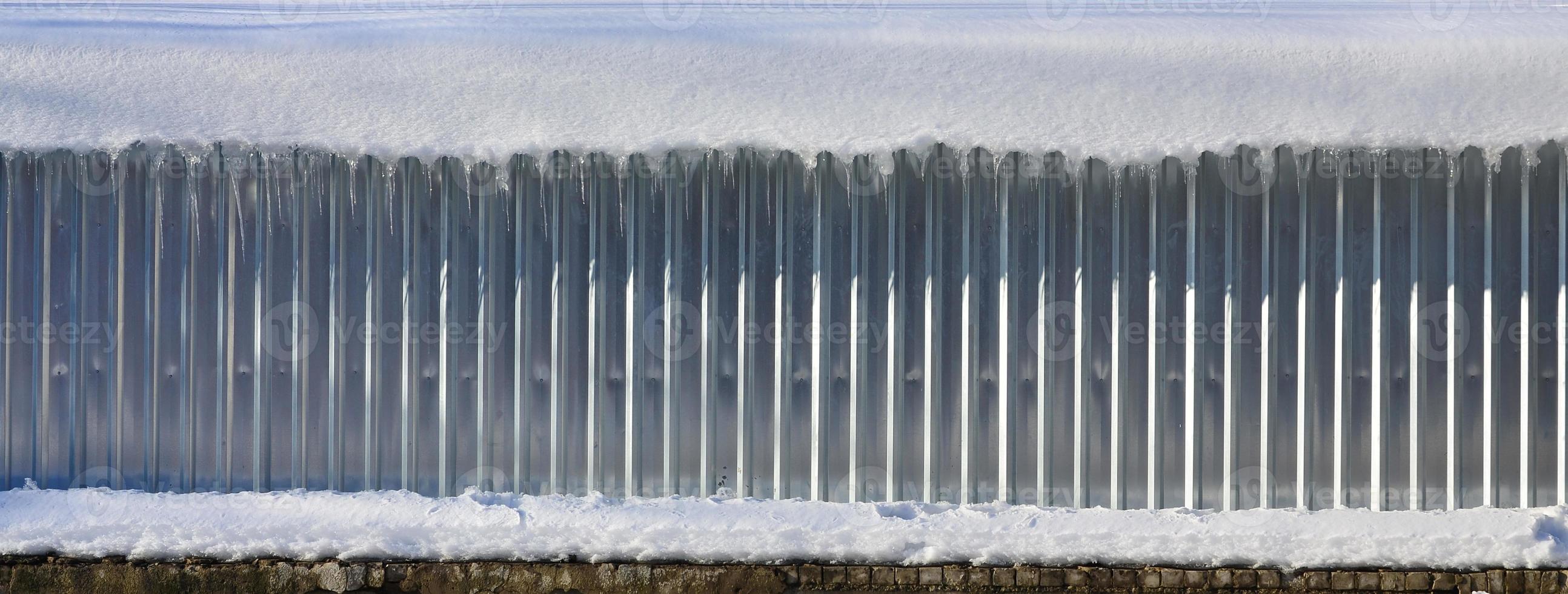 Snowy metal wall texture photo