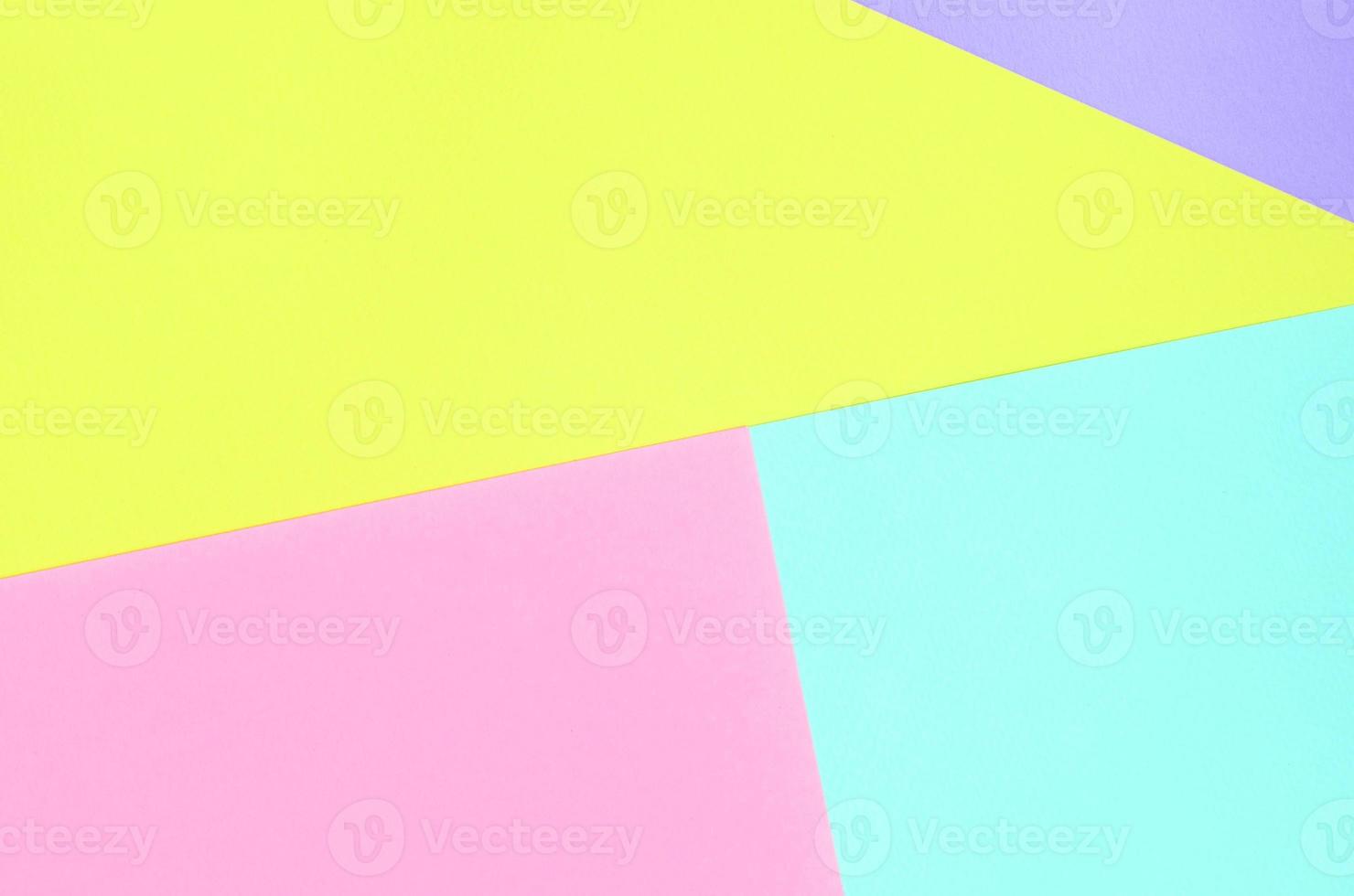 Texture background of fashion pastel colors. Pink, violet, yellow and blue geometric pattern papers. minimal abstract photo