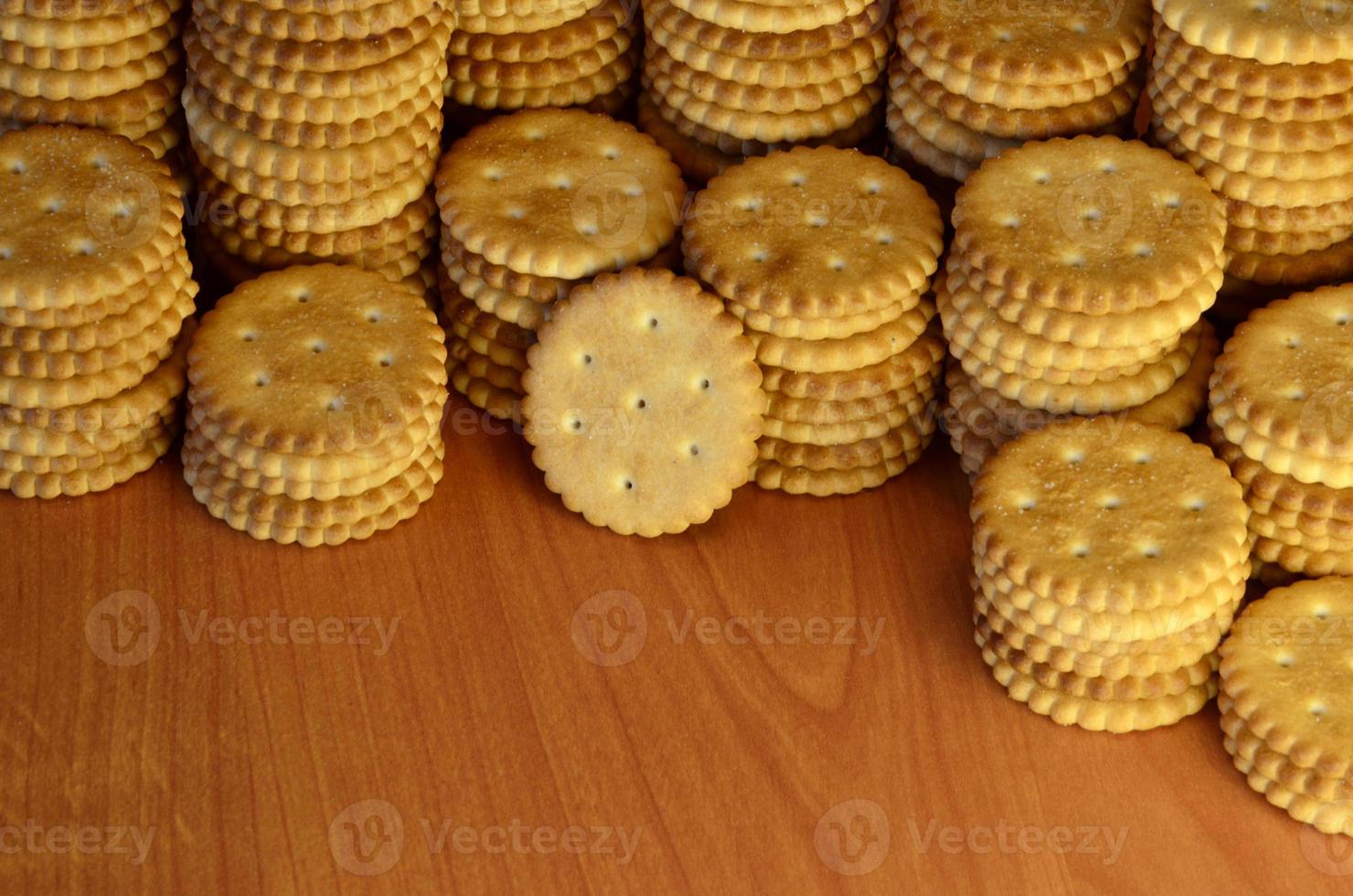 Classic round salted crackers photo