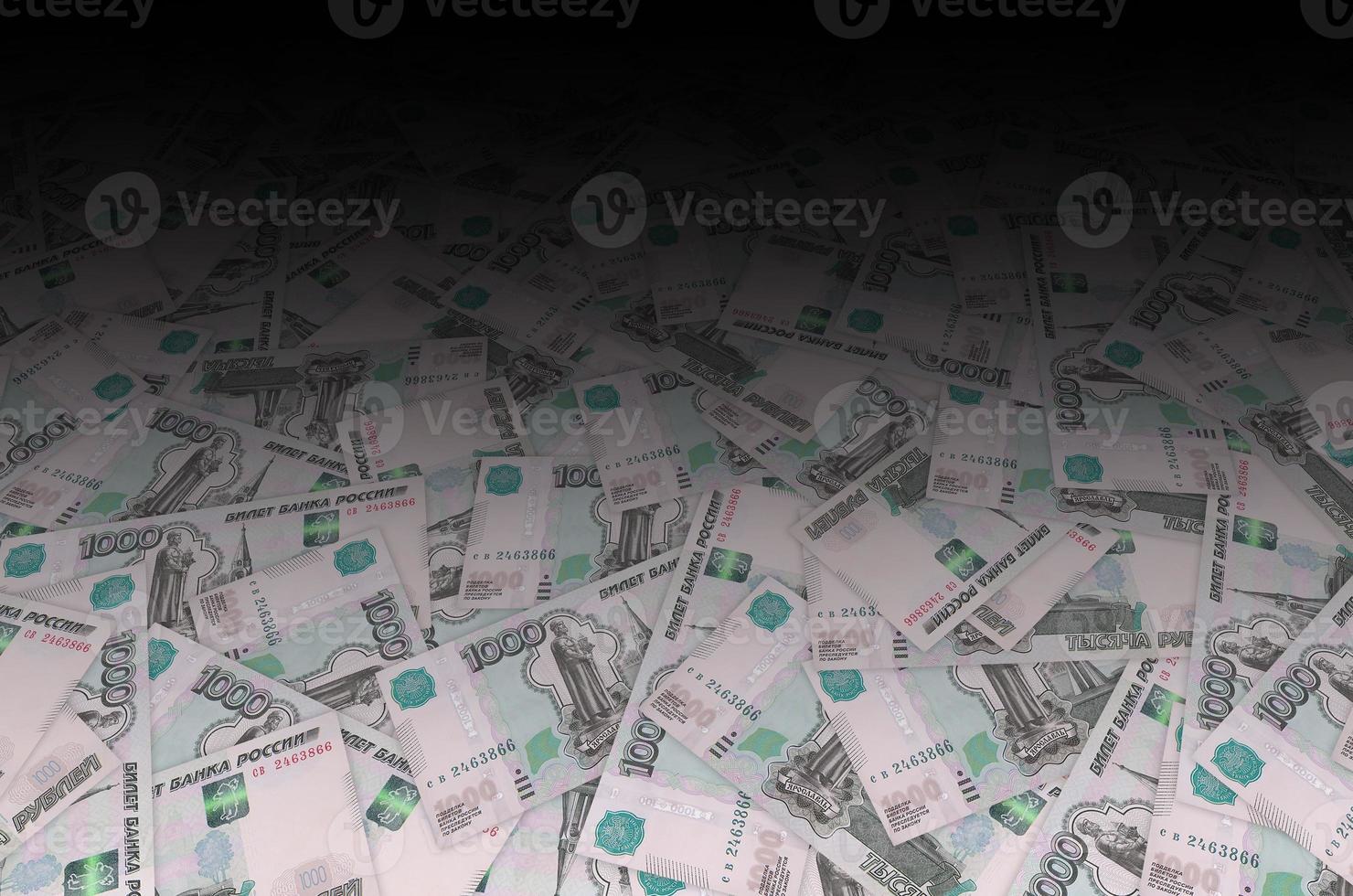 Russian 1000 rubles banknote closeup macro bill pattern photo