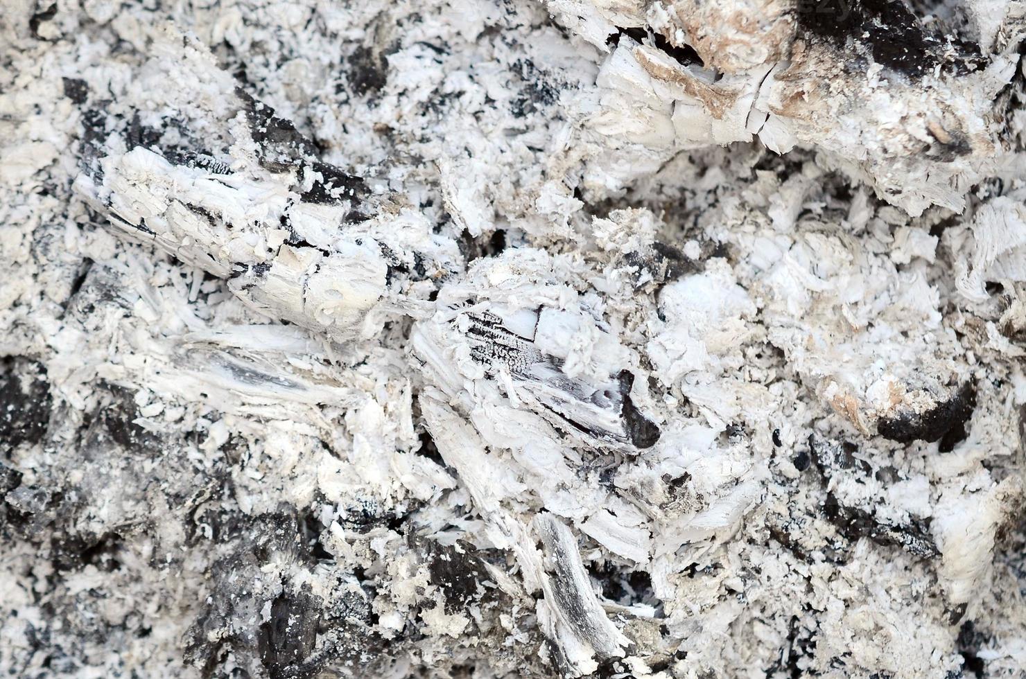 Pile of ashes after the fire went out grunge background texture photo