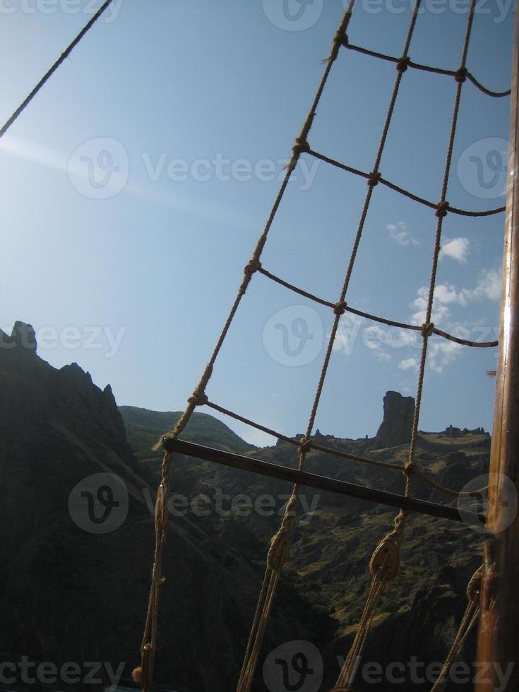 view from the ship to the rocks photo