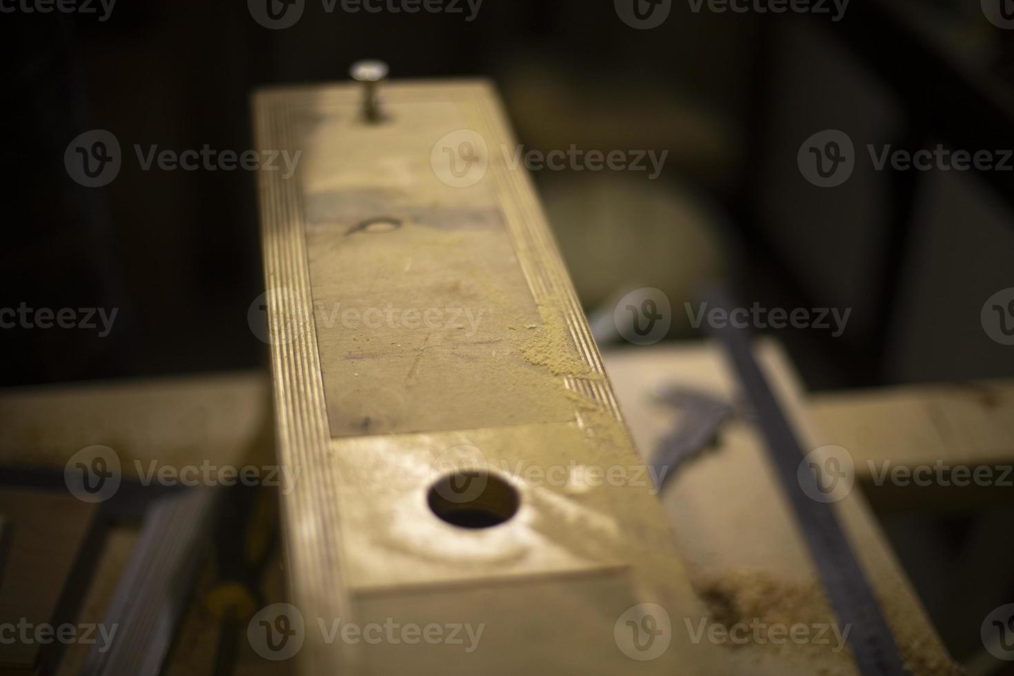 Joinery. Details of work. Wood processing. photo