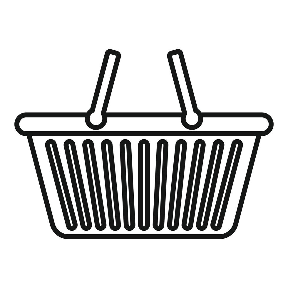 Empty shop basket icon, outline style vector