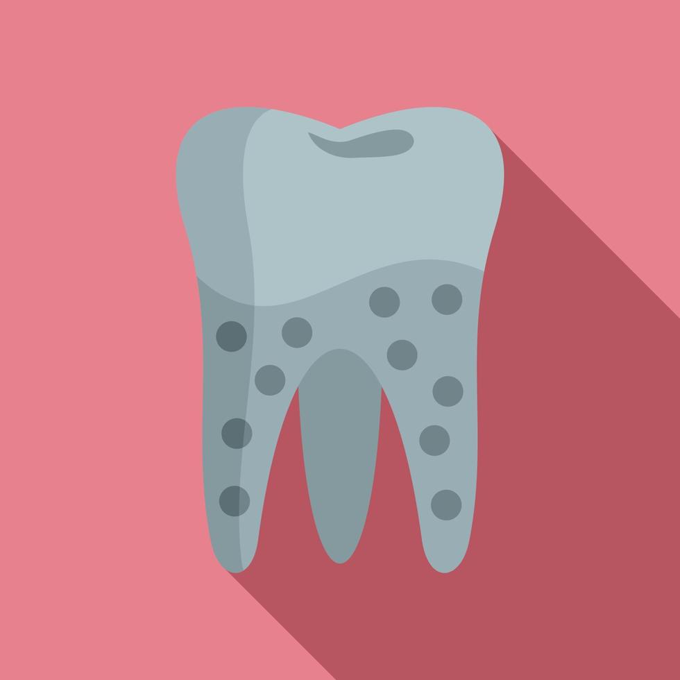 Tooth caries icon, flat style vector