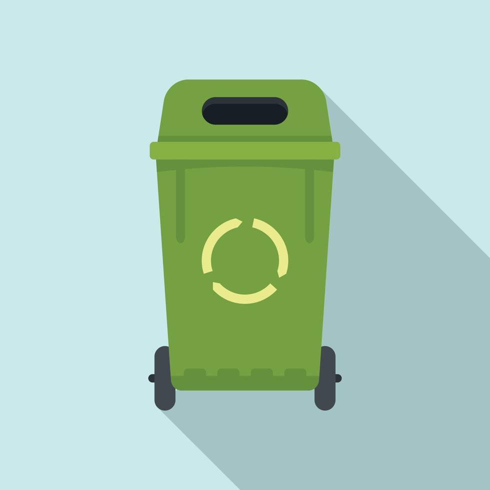 House garbage bin icon, flat style vector