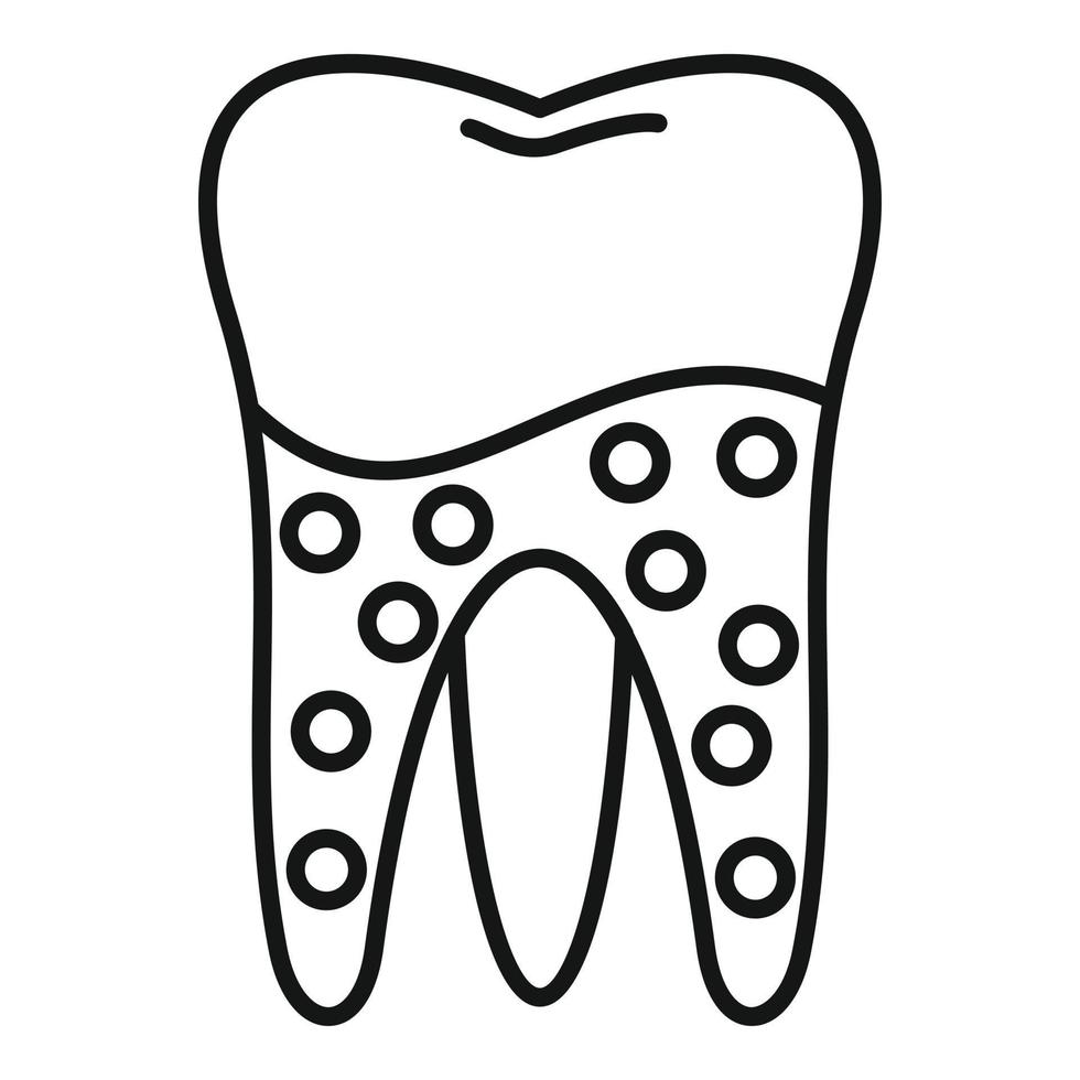 Tooth caries icon, outline style vector