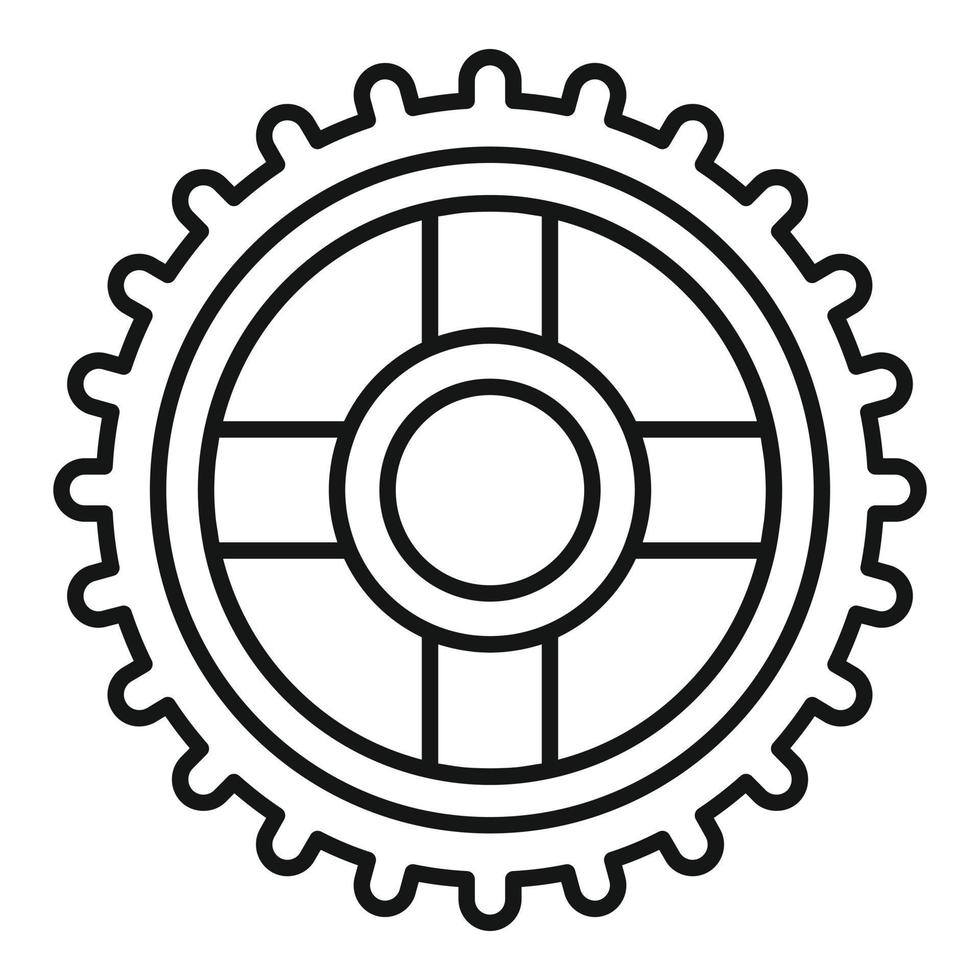 icono de rueda de reparación de relojes, estilo de contorno vector