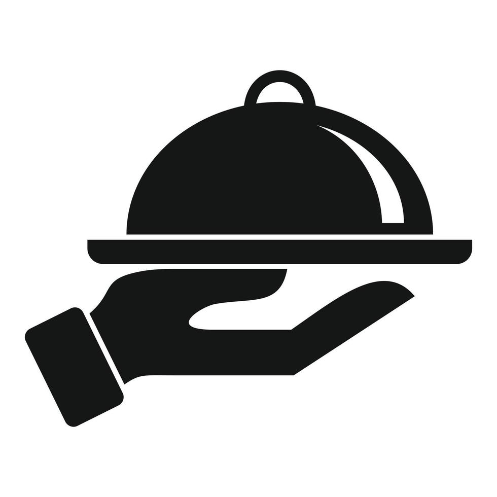 icono de bandeja de comida, estilo simple vector