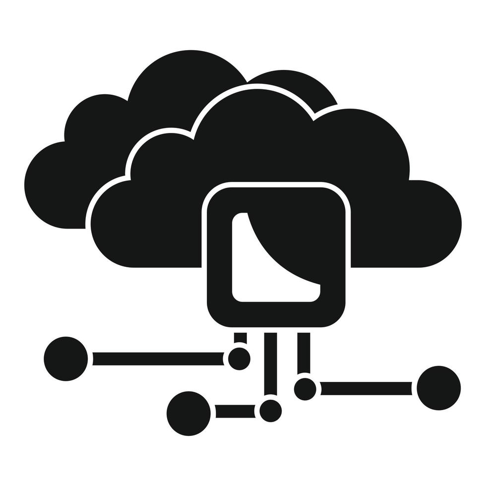 Ai data cloud icon, simple style vector