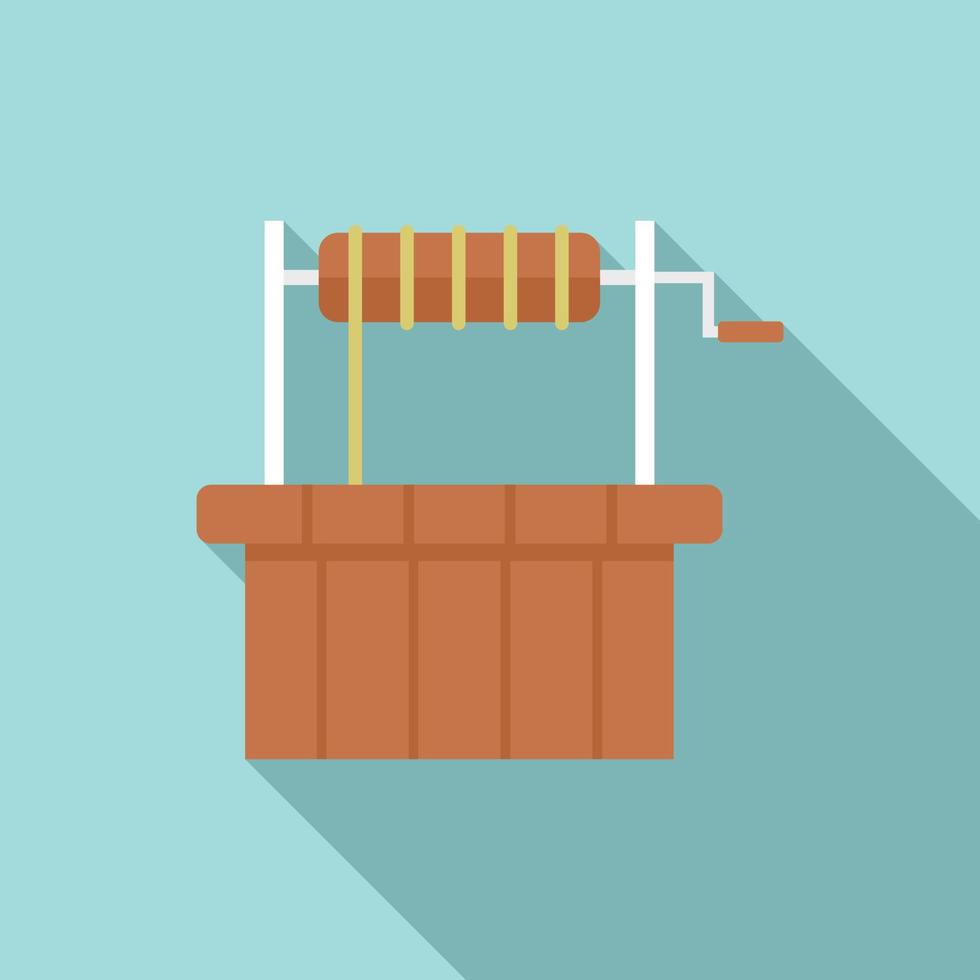 Oasis water well icon, flat style vector