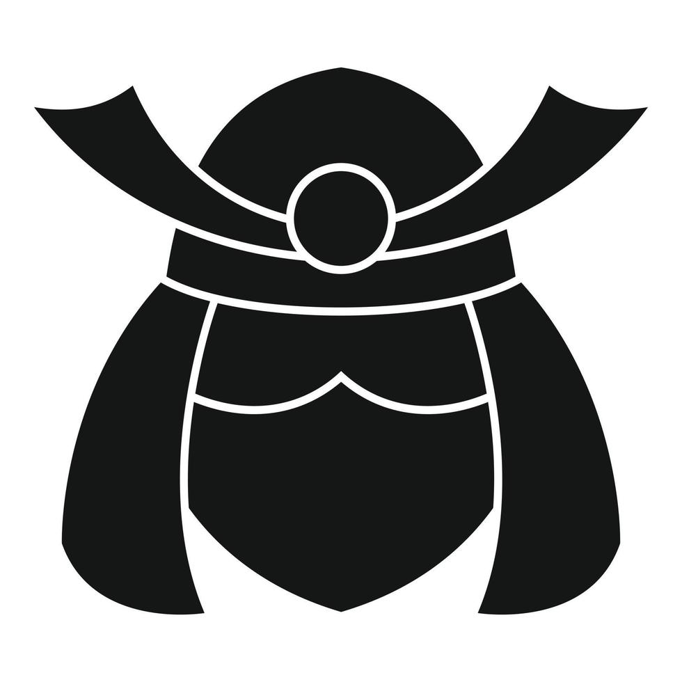 Japan samurai warrior icon, simple style vector