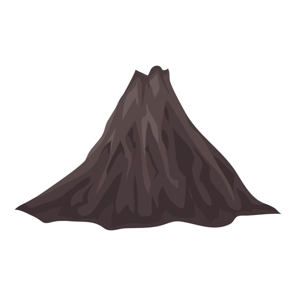 icono de volcán joven, estilo de dibujos animados vector