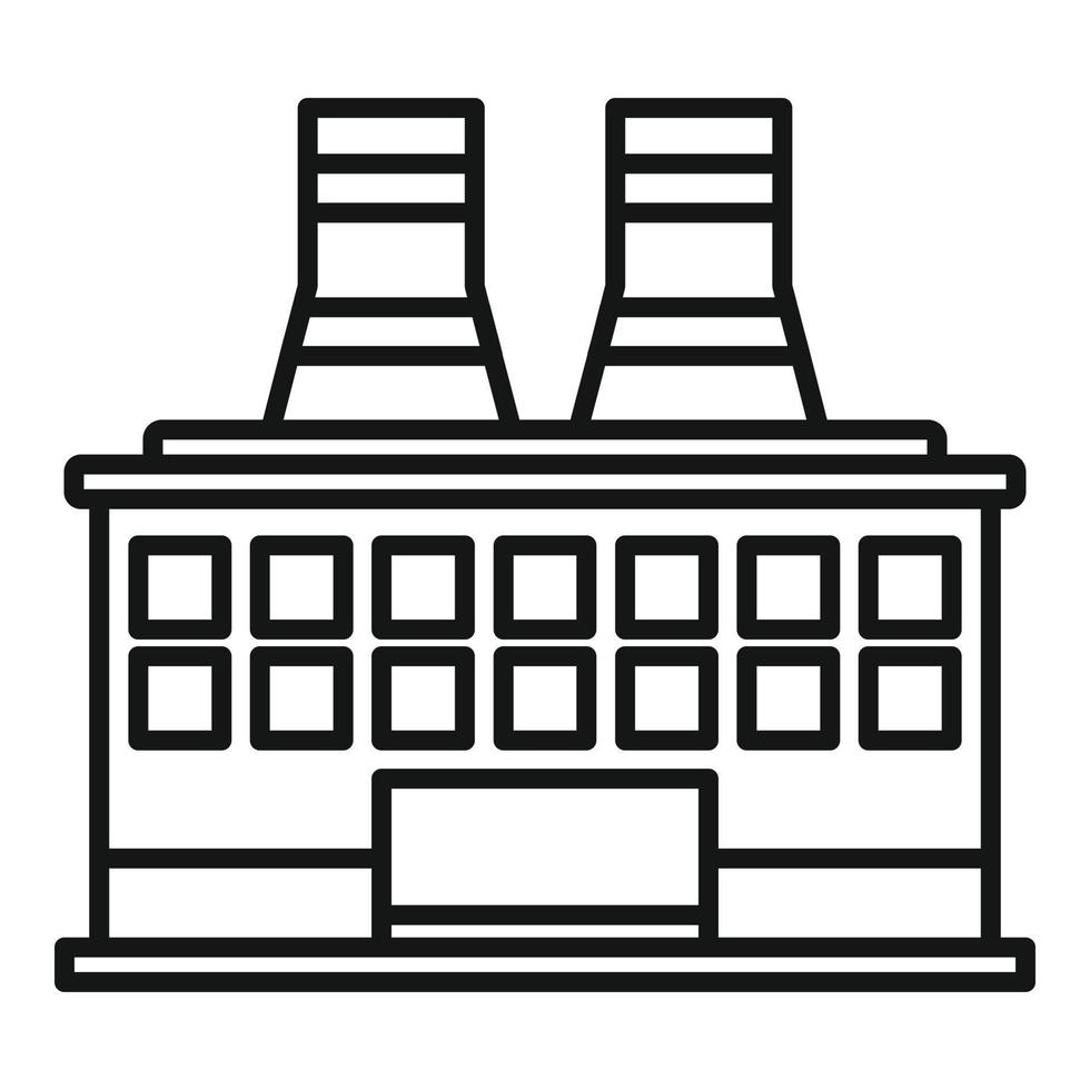 Plastic recycle factory icon, outline style vector