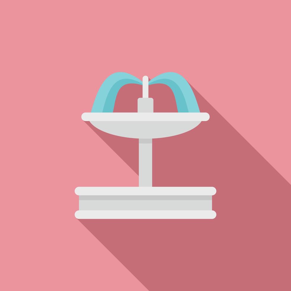 Architecture drinking fountain icon, flat style vector