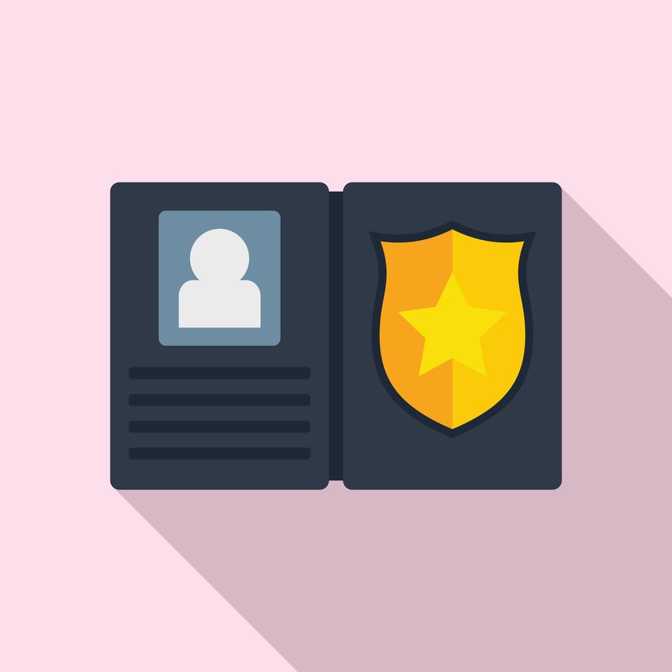 Policeman wallet icon, flat style vector