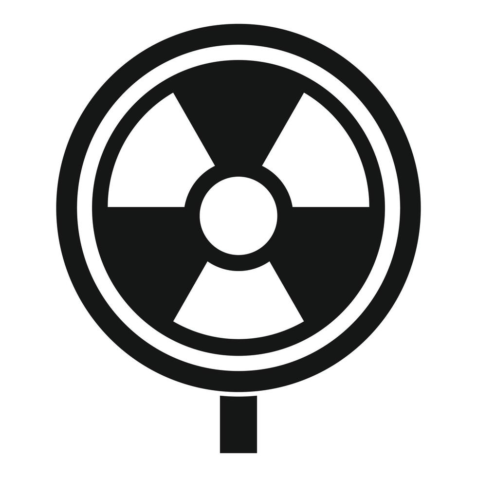 icono de radiación de peligro, estilo simple vector