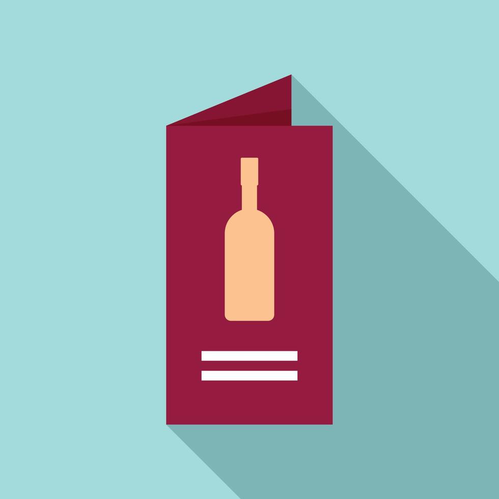 Sommelier wine menu icon, flat style vector