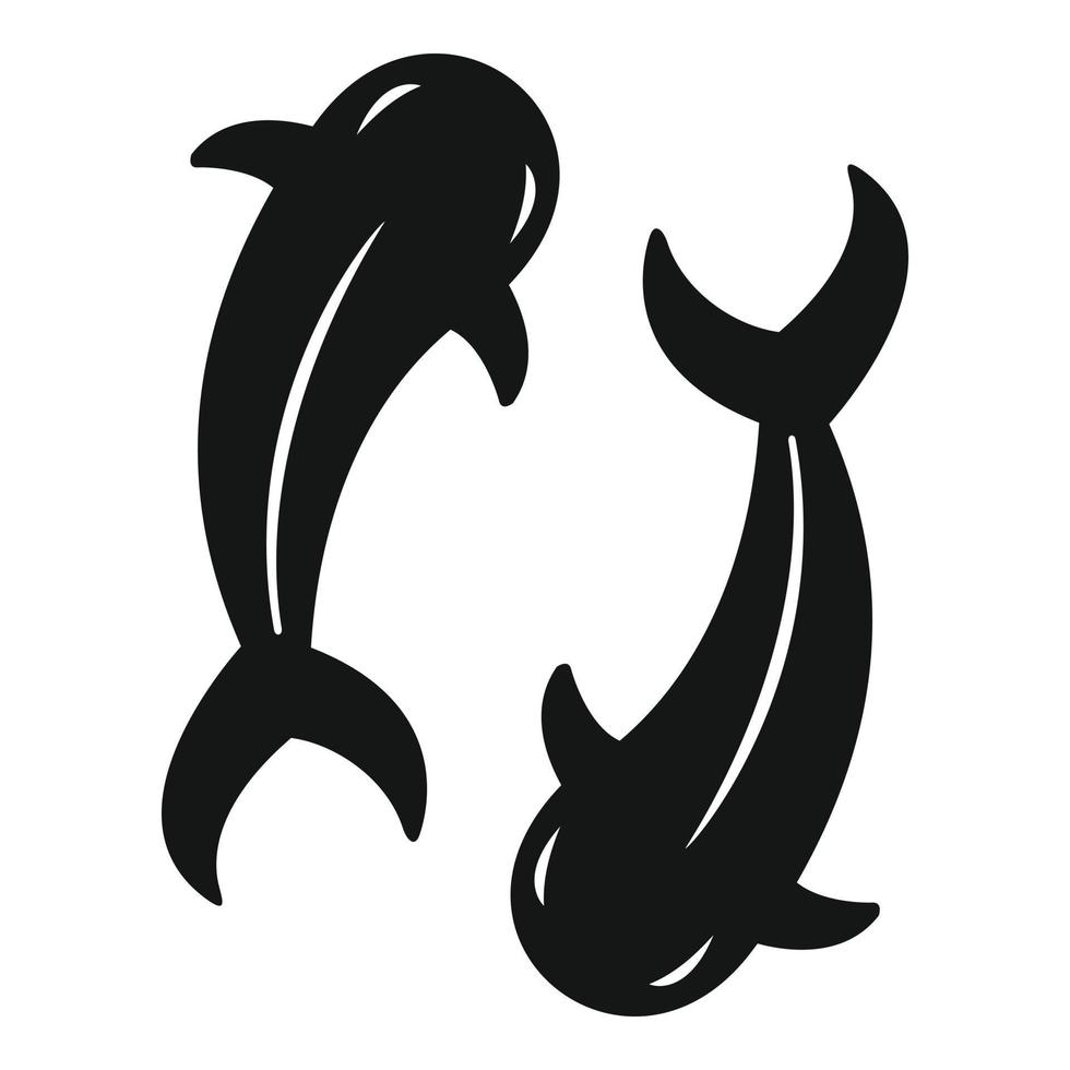 icono de carpa koi, estilo simple vector